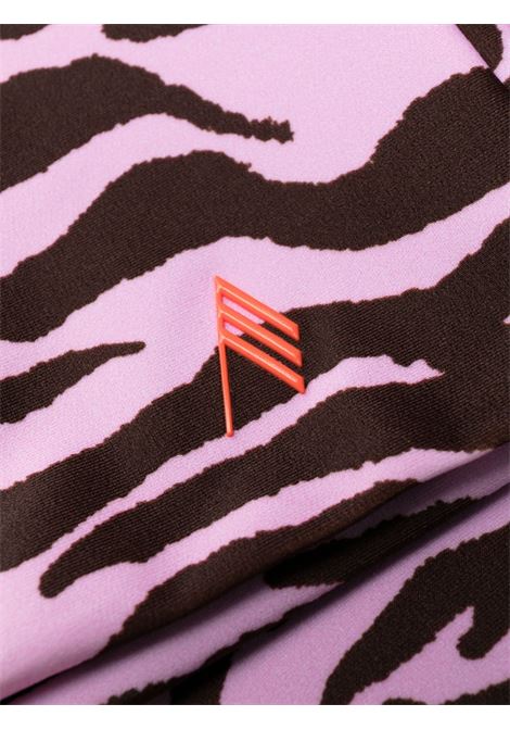 Brown and pink zebra-print pencil midi skirt - women THE ATTICO | 233WBB09PA14463