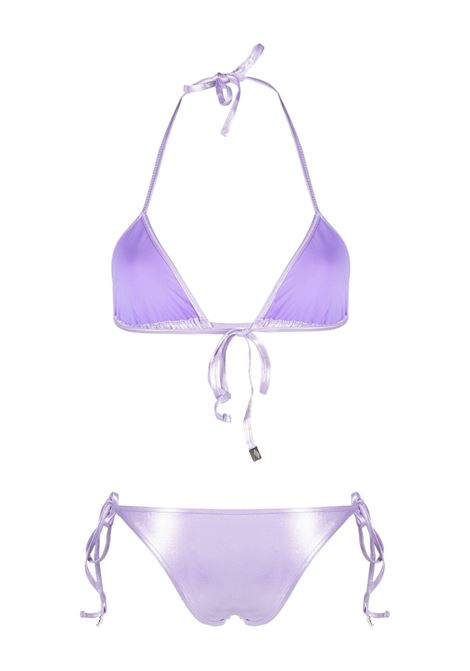 Lilac high-shine triangle bikini set - women THE ATTICO | 233WBB11PA32287