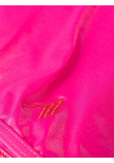 Fuchsia pink logo-embroidered crossover-strap bikini - women  THE ATTICO | 233WBB64PA36008