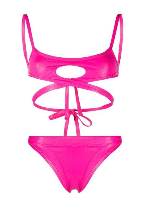 Pink cut-out wraparound bikini - women THE ATTICO | 233WBB67PA36008