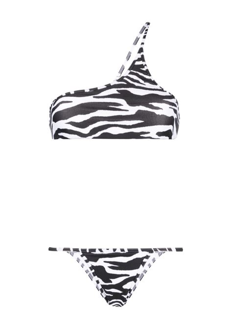 Bikini monospalla con stampa animalier in bianco e nero - donna THE ATTICO | 233WBB70PA14020
