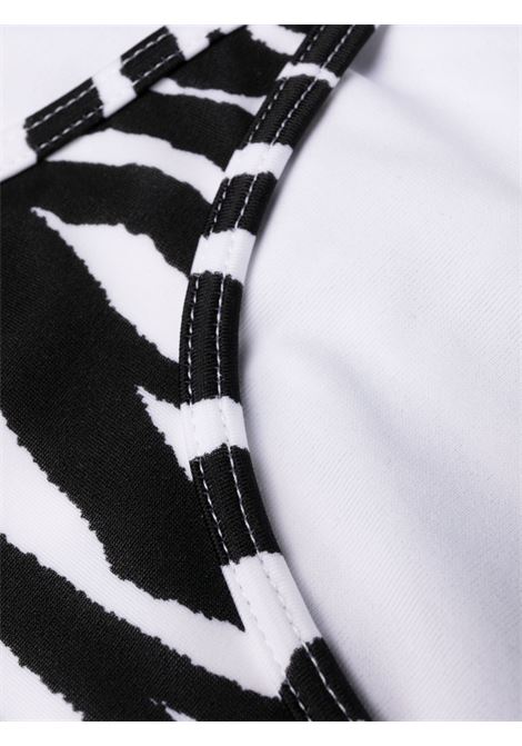 Black and white one-shoulder zebra-print bikini set - women THE ATTICO | 233WBB70PA14020
