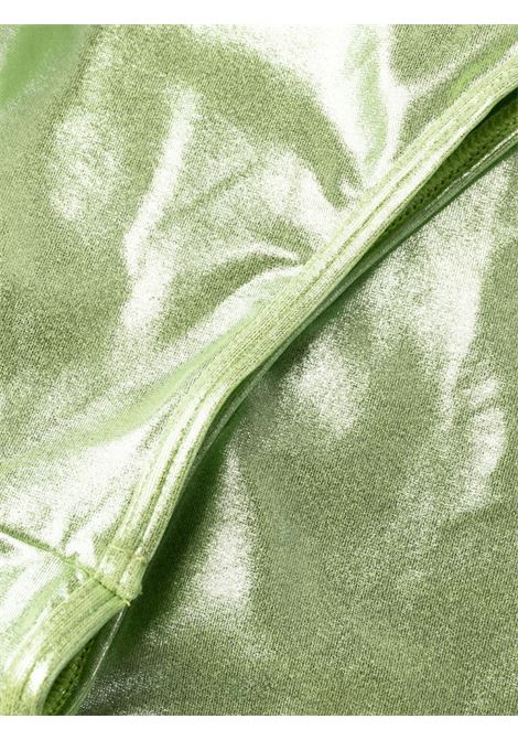 Green metallic-sheen V-neck swimsuit - women THE ATTICO | 233WBB71PA32016