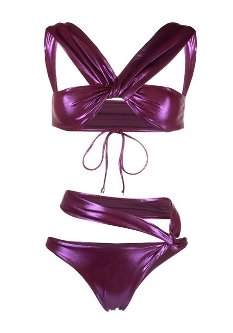 Purple metallic-sheen bikini set - women THE ATTICO | 233WBB74PA32261