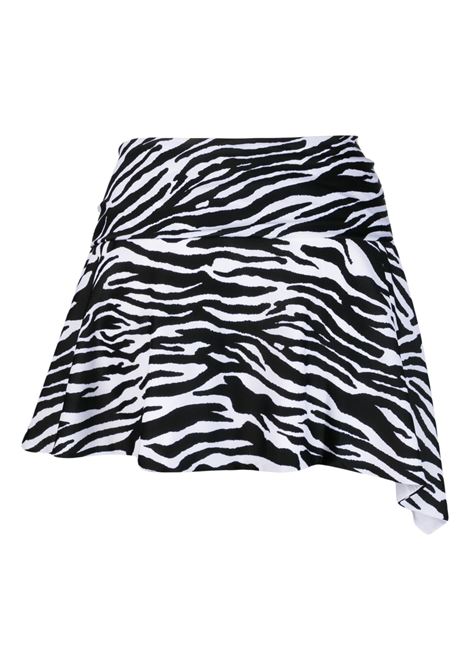 White and black zebra print mini skirt - women THE ATTICO | 233WBB75PA14020