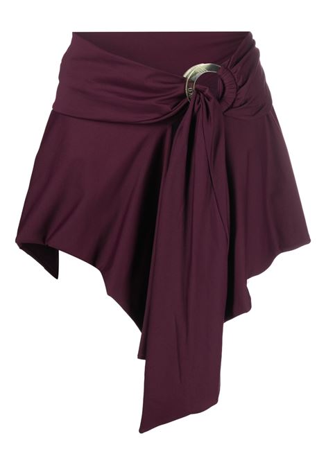 Burgundy asymmetric mini skirt - women THE ATTICO | 233WBB75PA15447