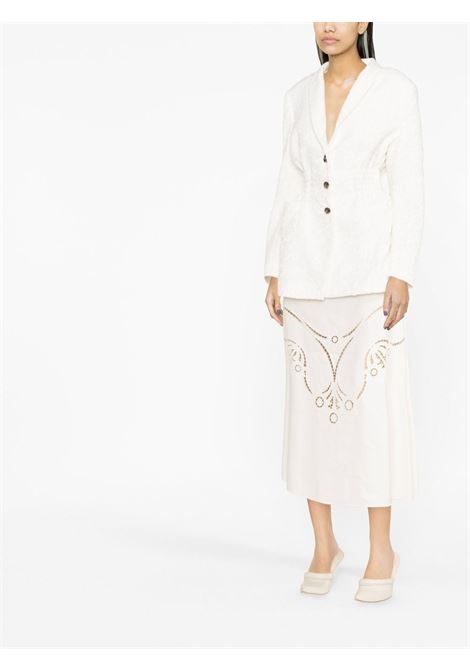 White Antibes elasticated-waist blazer - women THE MANNEI | ANTIBESBLAZERWHT