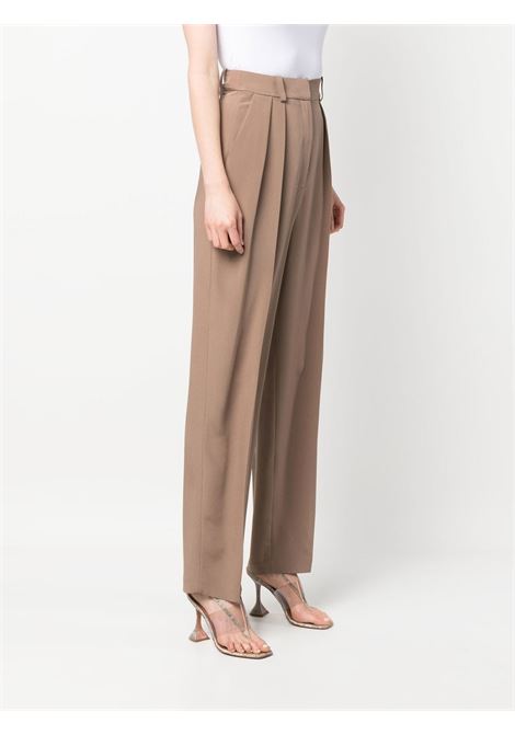 Brown high-waisted tapered trousers - women THE MANNEI | NAUSAPANTSMLKCHCLT