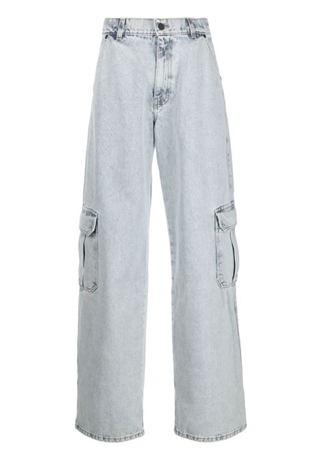 Blue mid-rise wide-leg jeans - women THE MANNEI | SADOBL