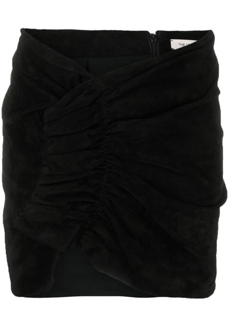 Black  ruched-detail miniskirt - women THE MANNEI | WISHAWSUEDEBLK