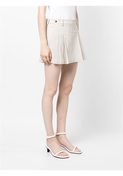 Beige pleat-detail mini skirt - women THE MANNEI | WJOSASKIRTBG