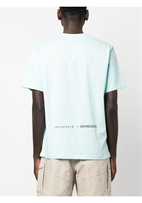 T-shirt con stampa grafica in celeste - unisex THROWBACK | DVTBUDGETCIELO