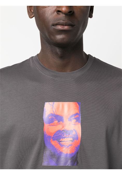 Grey graphic-print T-shirt - unisex THROWBACK | DVTDEADLINEANTRACITE