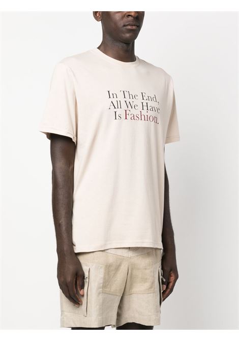 Beige graphic-print T-shirt - unisex THROWBACK | DVTFASHIONSABBIA