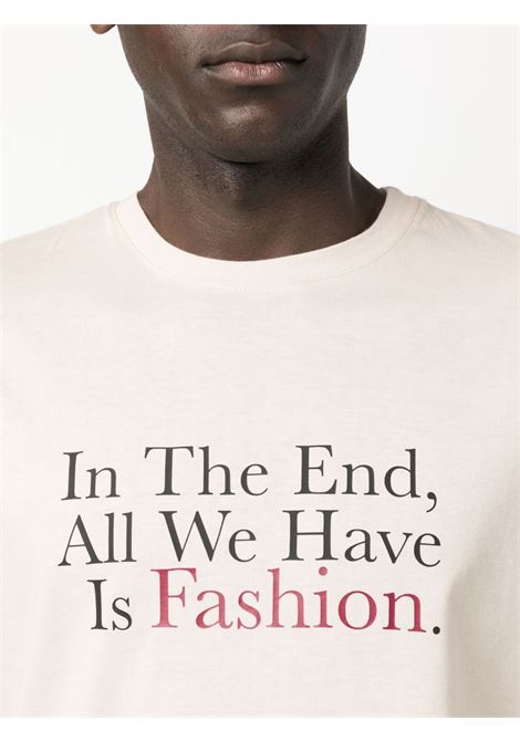 Beige graphic-print T-shirt - unisex THROWBACK | DVTFASHIONSABBIA