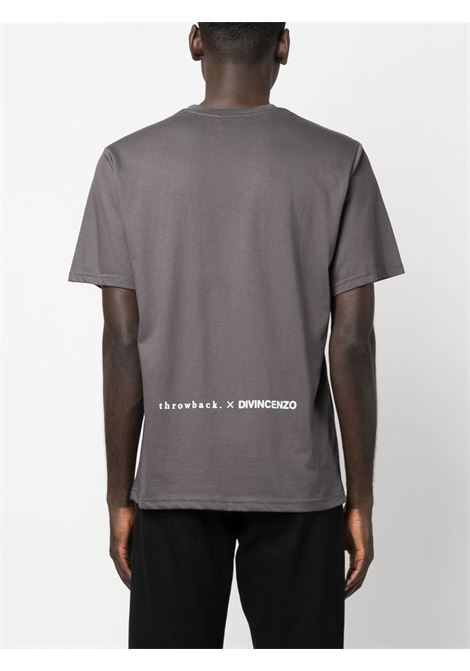 Grey graphic-print T-shirt - unisex THROWBACK | DVTROOTSANTRACITE