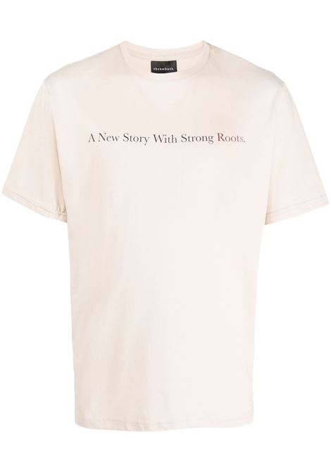 T-shirt con stampa grafica in beige - unisex THROWBACK | DVTROOTSSABBIA