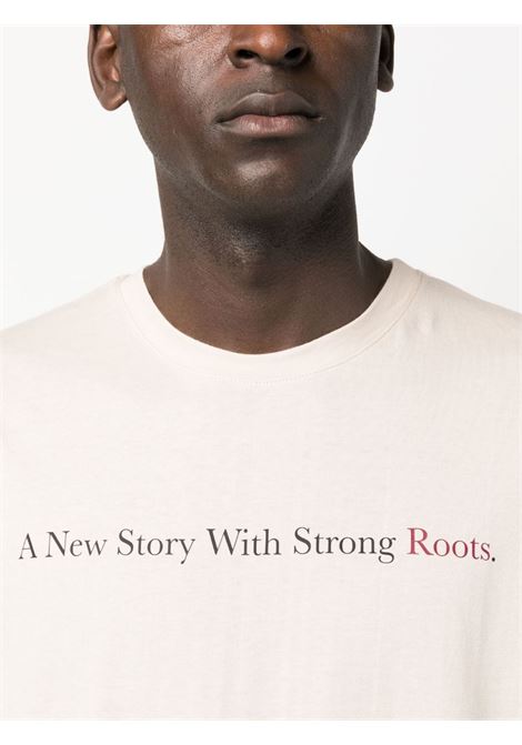 Beige graphic-print T-shirt - unisex THROWBACK | DVTROOTSSABBIA