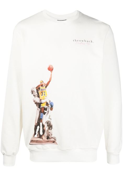 White graphic-print sweatshirt - men  THROWBACK | TBNMAGICWHT