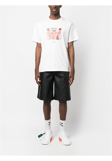 T-shirt con stampa grafica rocky balboa in bianco - uomo THROWBACK | TBTBALBOAWHT
