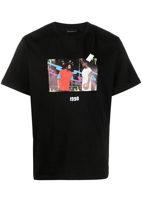 Black graphic-print T-shirt - men  THROWBACK | TCTGOTGAMEBLK
