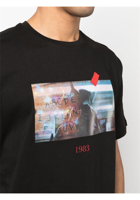 T-shirt con stampa grafica in nero - uomo THROWBACK | TNTALPHABETBLK