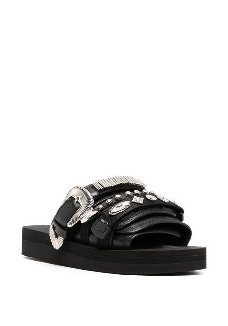 Slides with flat rubber sole in black - unisex TOGA X SUICOKE | OG056CABTOGBLK