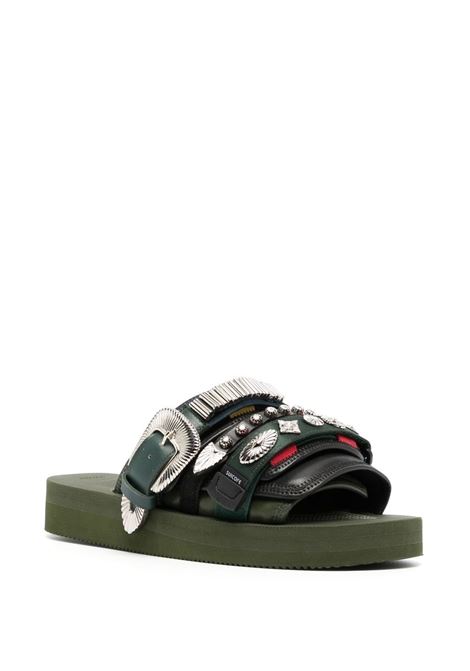 Slides with flat rubber sole in green - unisex TOGA X SUICOKE | OG056CABTOGOLV