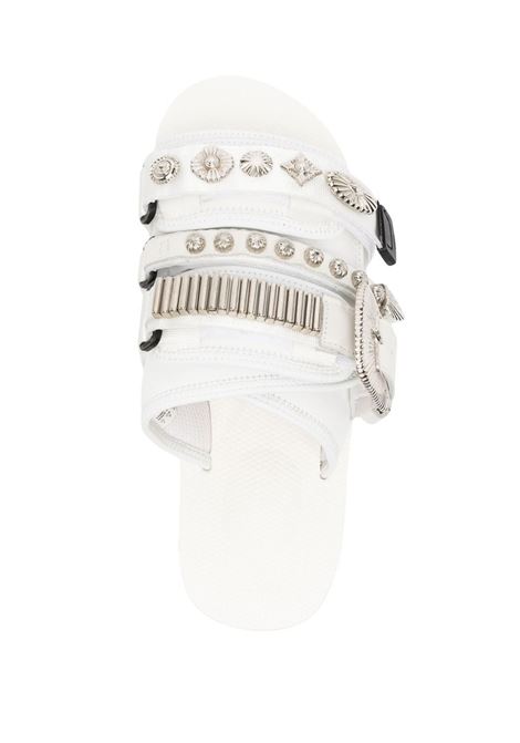Slides with flat rubber sole in white - unisex TOGA X SUICOKE | OG056CABTOGWHT