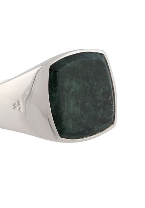 Silver Cushion marble signet ring - unisex TOM WOOD | R74HPGMB01S925
