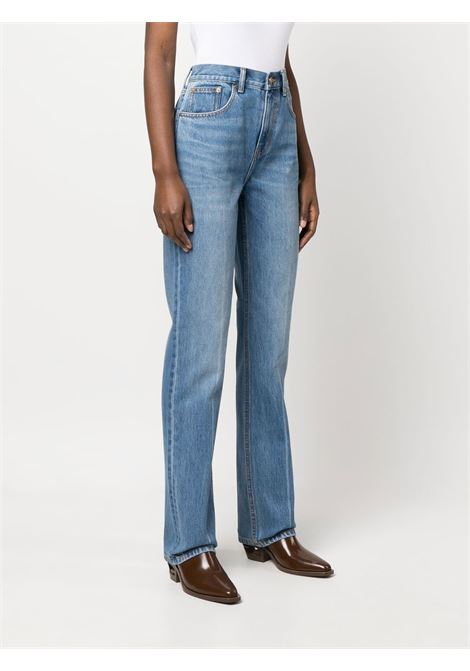 Blue mid-rise straight-leg jeans - women  TORY BURCH | 147338415