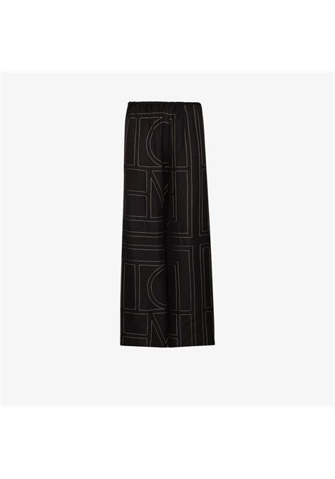 Pantaloni con stampa monogramma in nero - donna TOTEME | 213255707925