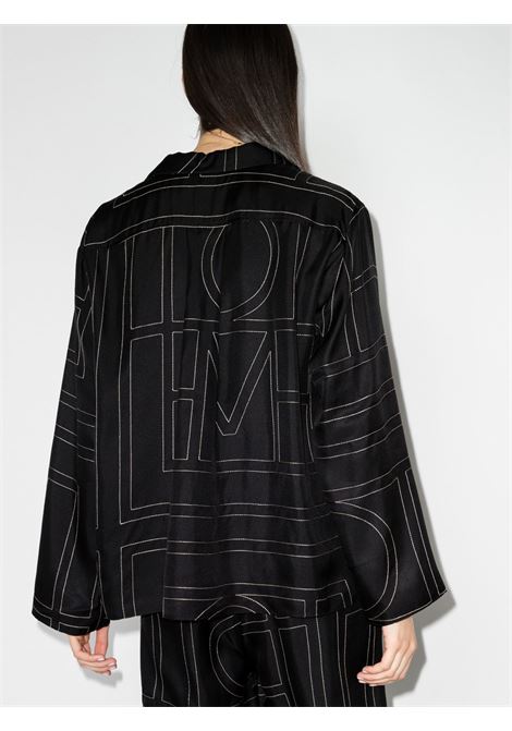 Camicia con stampa monogramma in nero - donna TOTEME | 213755707925