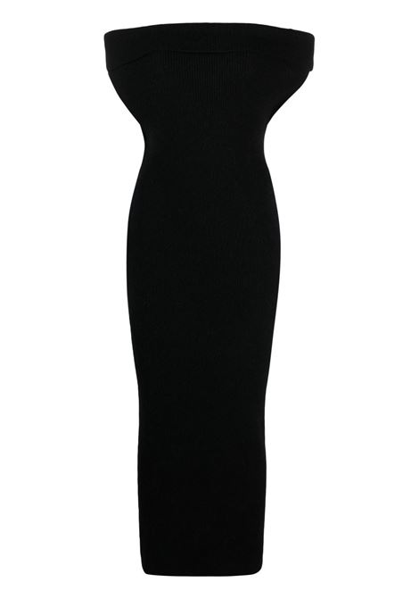 Black off-shoulder knitted dress - women TOTEME | 2316010325200