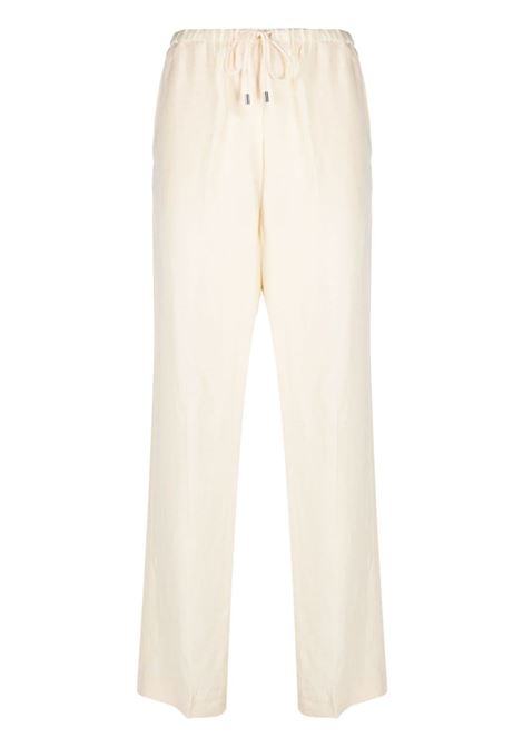 White straight-leg drawstring trousers - women TOTEME | 2322023214112