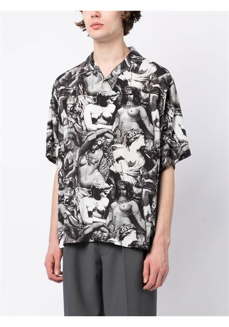 Black and white graphic-print shirt - men  UNDERCOVER | UC1C44021BLKBS
