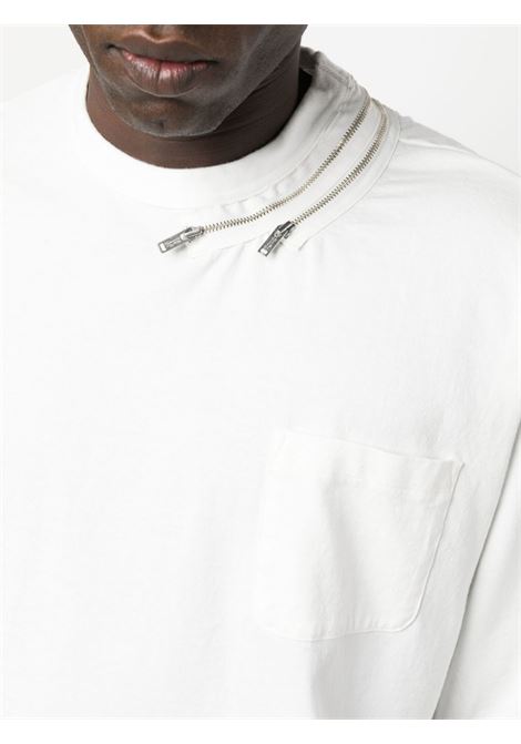 White zip-detail crew-neck t-shirt - men UNDERCOVER | UC1C4801WHT