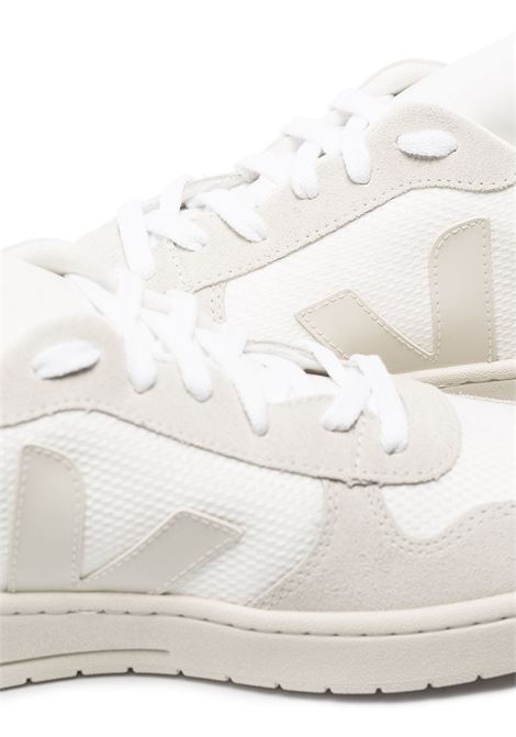 White and beige v-10 sneakers - men  VEJA | VX0102499BWHT
