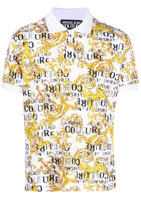 Polo con Logo Couture in bianco - uomo VERSACE JEANS COUTURE | 74GAG6S0JS149G03
