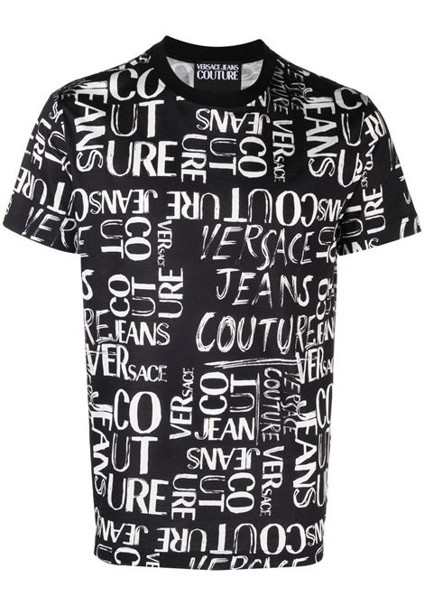 T-shirt con stampa in nero - uomo VERSACE JEANS COUTURE | 74GAH6S2JS167899
