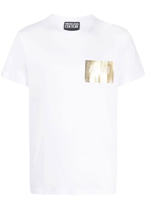 T-shirt con stampa in bianco - uomo VERSACE JEANS COUTURE | 74GAHG02CJ00GG03