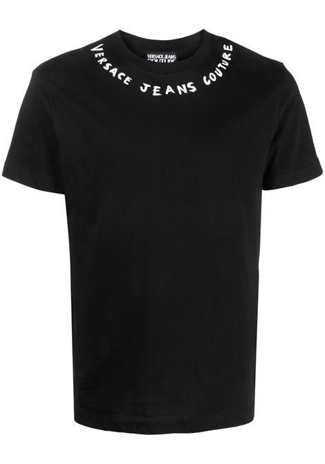 Black logo-print T-shirt - men VERSACE JEANS COUTURE | 74GAHT17CJ00T899
