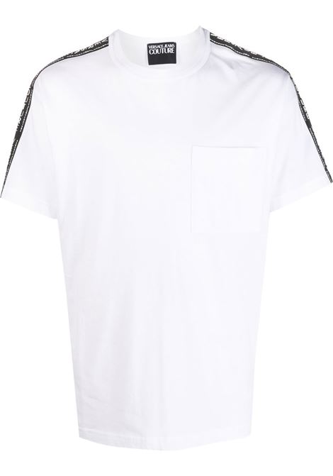 White logo-tape T-shirt - men VERSACE JEANS COUTURE | 74GAHY03CJ00Y003