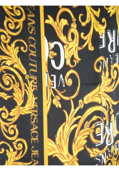 Foulard stampa fantasia barocca in nero e oro - uomo VERSACE JEANS COUTURE | 74HA7H02ZG151G89