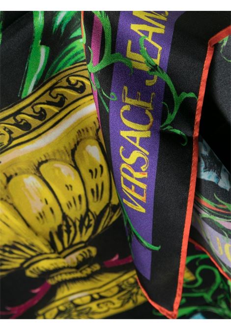Fulard con stampa logo in nero e multicolore - uomo VERSACE JEANS COUTURE | 74HA7H02ZG152M09
