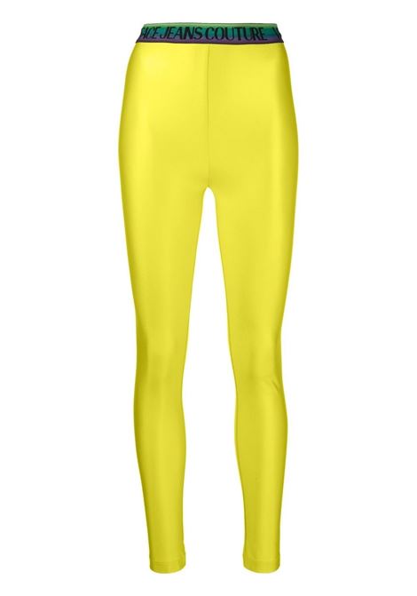 Leggings con banda logo in giallo e verde - donna VERSACE JEANS COUTURE | 74HAC101J0062110