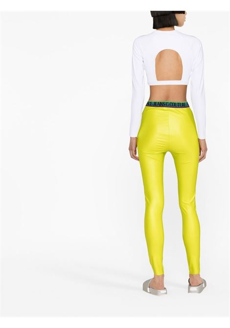 Leggings con banda logo in giallo e verde - donna VERSACE JEANS COUTURE | 74HAC101J0062110
