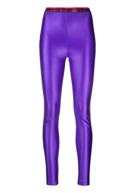 Purple logo-waistband leggings - women VERSACE JEANS COUTURE | 74HAC101J0062307