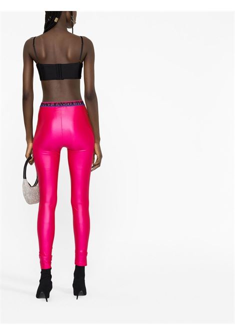 Pink logo-waistband leggings - women VERSACE JEANS COUTURE | 74HAC101J0062406