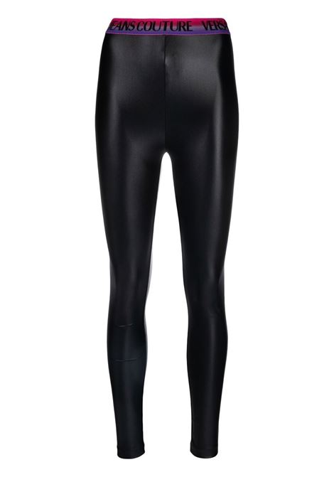Black logo-waistband leggings - women VERSACE JEANS COUTURE | 74HAC101J0062899